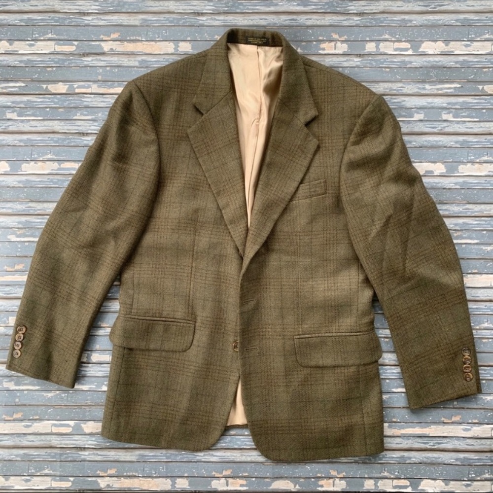 Oscar de la Renta Wool Plaid Blazer